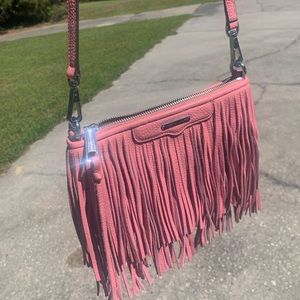 Pink Rebecca Minkoff Fringe Crossbody